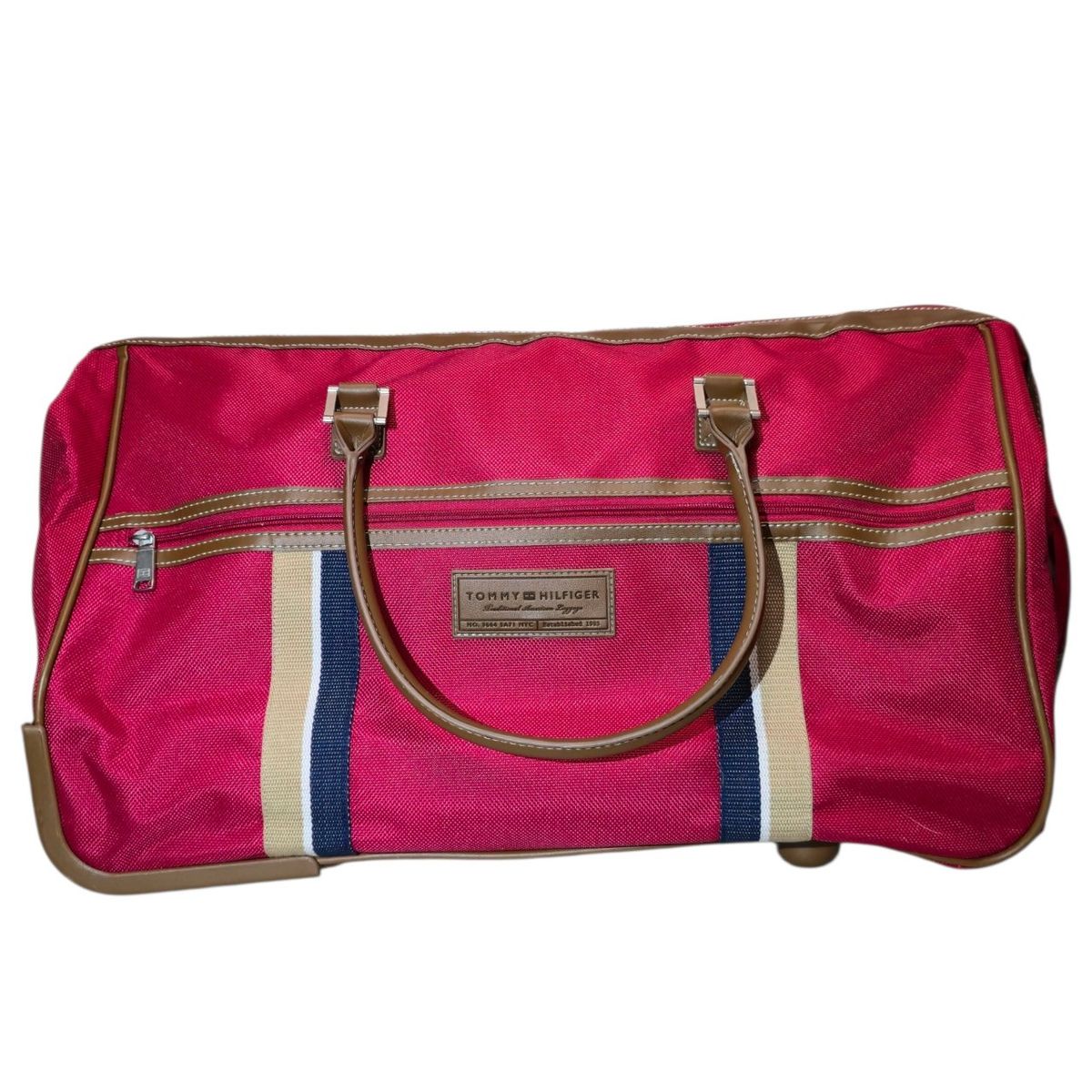 Tommy Hilfiger Rolling Duffle Carry On Luggage Travel Bag New With Defects