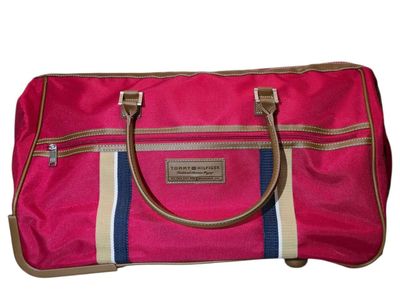 Tommy Hilfiger Rolling Duffle Carry On Luggage Travel Bag New With Defects
