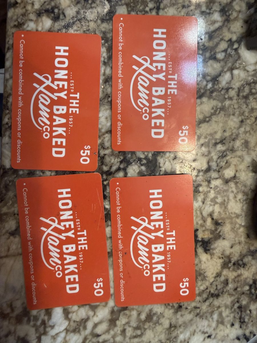 4x Honey Baked Ham Co. $50 Gift Cards - Total $200