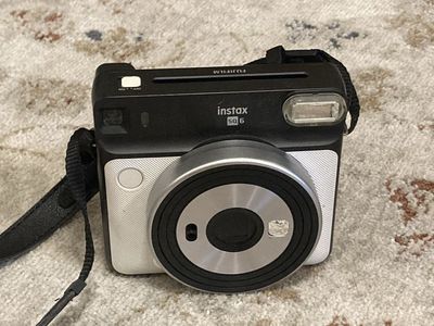 Fujifilm Instax SQ6 Instant Camera - Black/Silver, Square Film, with Strap