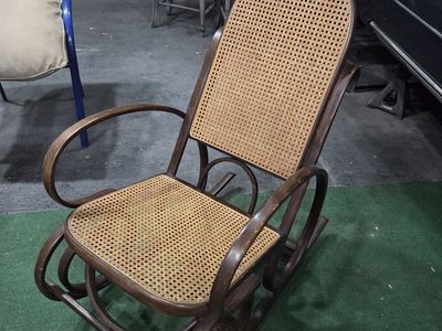 Vintage Bentwood & Cane Rocking Chair – Made in Spain