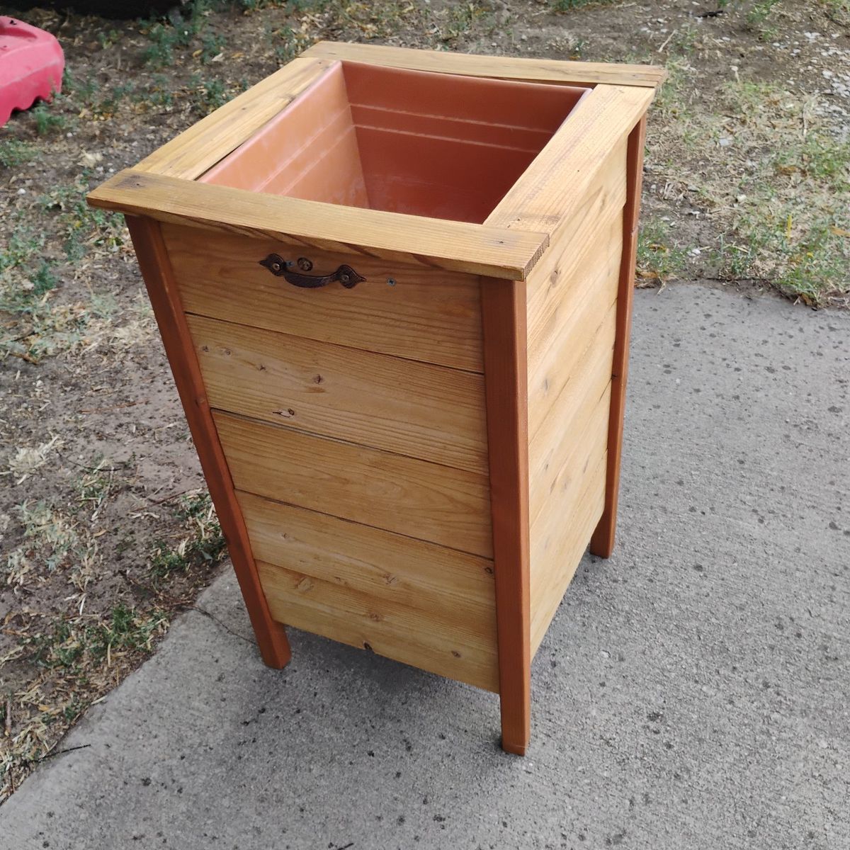 Large Wooden Planter Box Removable Pot 
