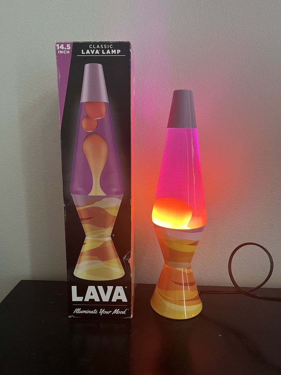 Schylling Classic Lava Lamp 14.5" Purple Majesty Yellow Liquid Motion Lamp