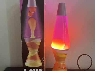 Schylling Classic Lava Lamp 14.5" Purple Majesty Yellow Liquid Motion Lamp