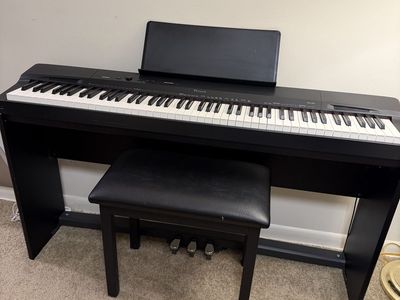 Casio Privia PX-160 Digital Piano with Bench - 88-Key, Hammer Action, Black