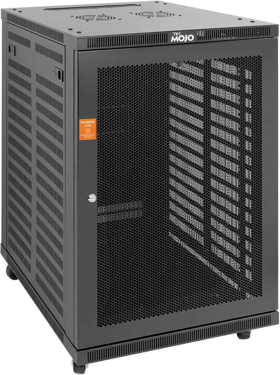 Tecmojo 18U Server Wall Mount Rack, Enclosed Network Cabinet for 19 Inch Network