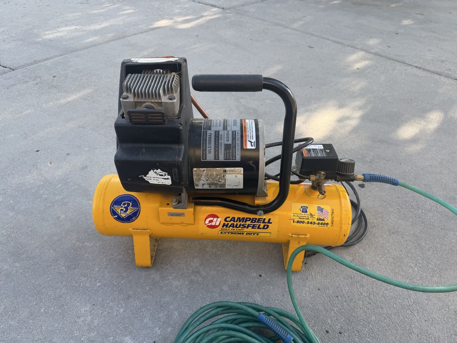 Air compressor with hose