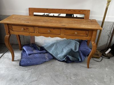 Wooden Console Table with Three Drawers