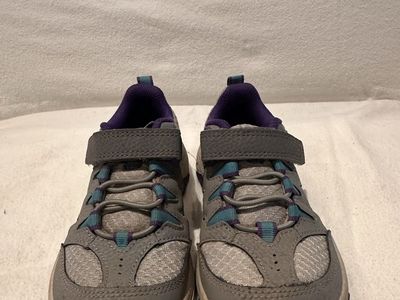 Merrell toddler size 11 grey/purple & teal trim, hiking shoes