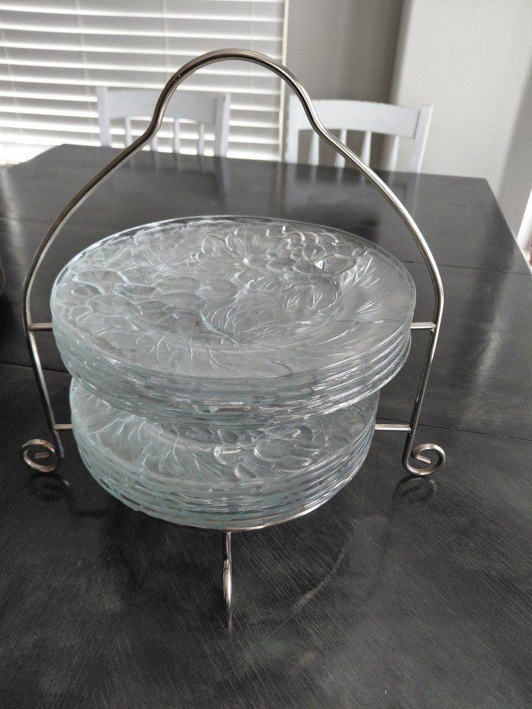 Vintage Indonesia Clear Dinner plates