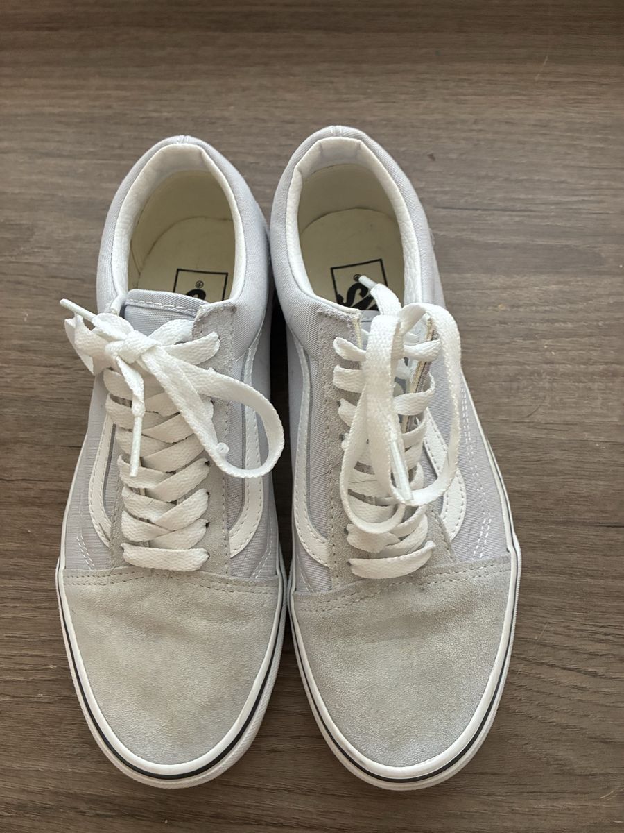 Vans Old Skool Light Grey Suede & Canvas Sneakers US Women 8 / Men 6.5
