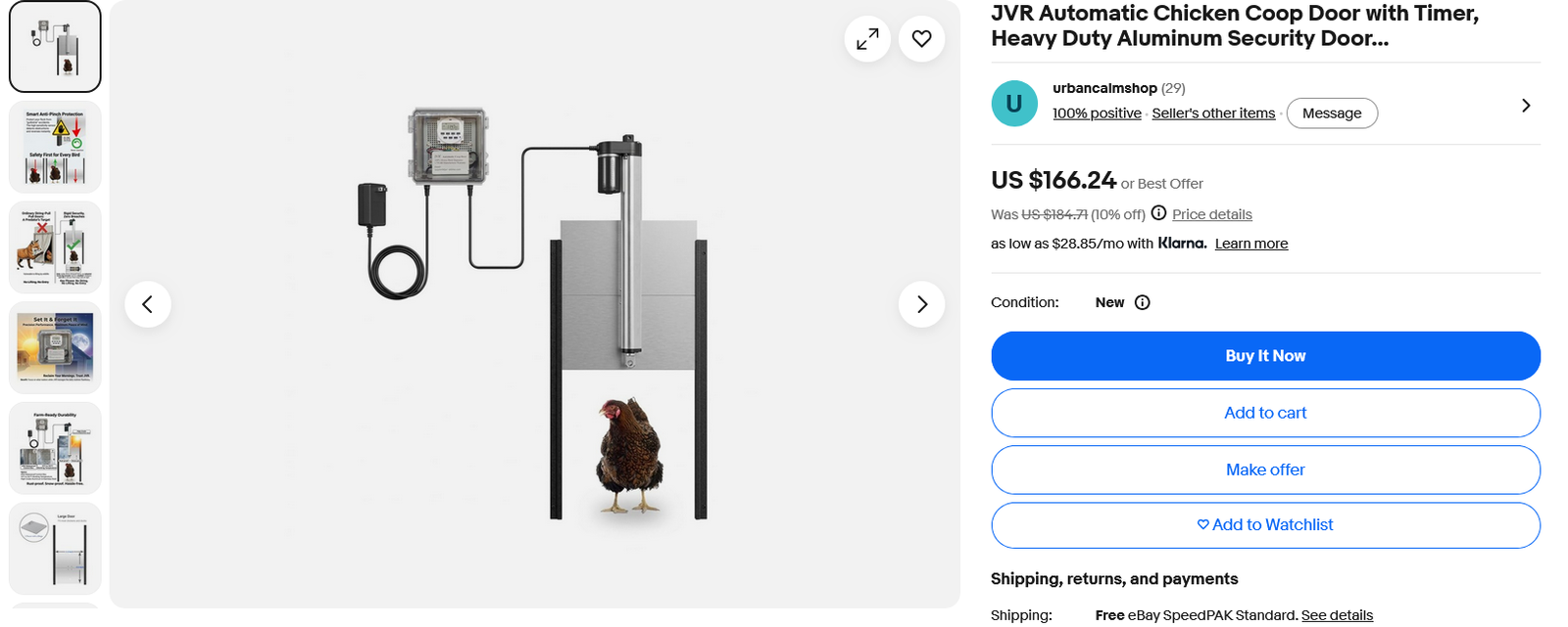 Automatic Chicken Coop Door Opener with Timer, Programmable, Aluminum