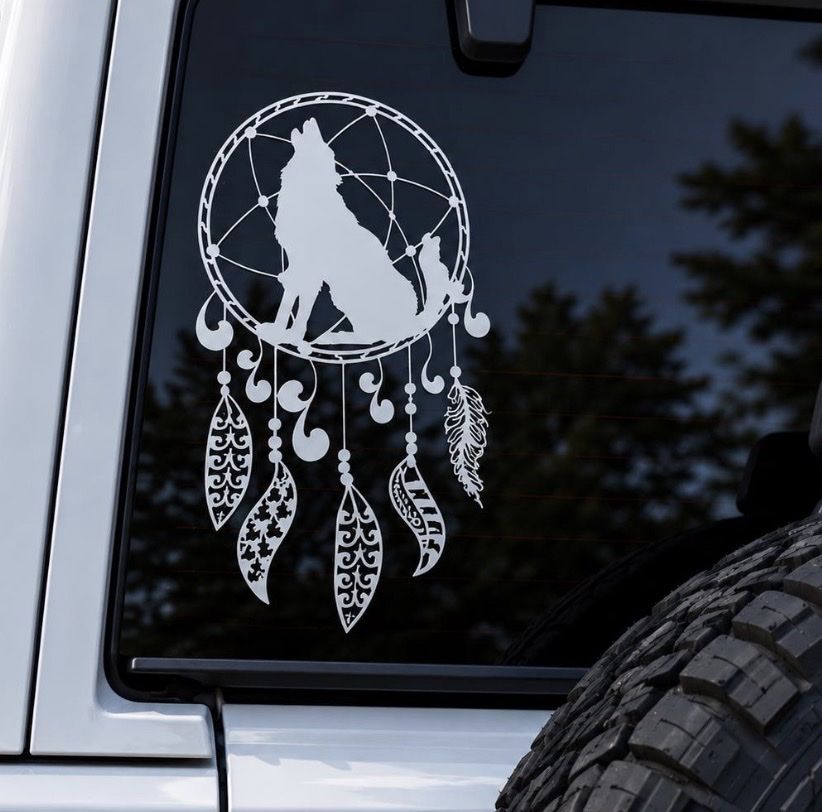 Wolf Dreamcatcher Vinyl Window Decal Weatherproof Vehicle Sticker