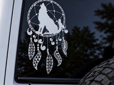 Wolf Dreamcatcher Vinyl Window Decal Weatherproof Vehicle Sticker