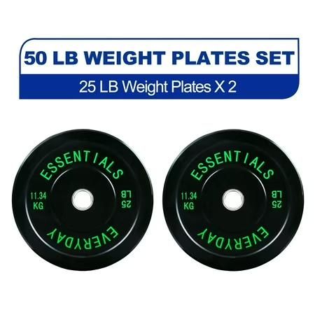 BalanceFrom 25 lb Olympic Bumper Plate Pair Black