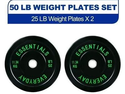 BalanceFrom 25 lb Olympic Bumper Plate Pair Black