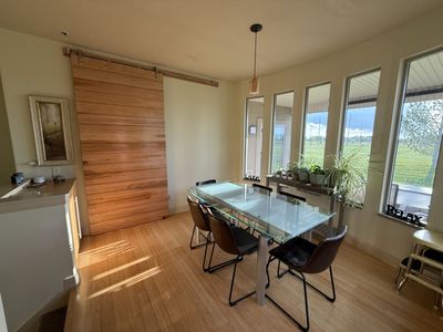 Large Glass kitchen Table 67” - 93”