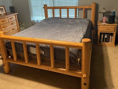 Queen log bedroom set