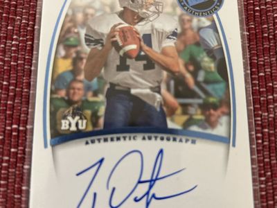 2007 Press Pass Authentic Legends Ty Detmer Autograph Card BYU Cougars COA signed