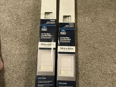 New Cordless White Mini Blinds – 34” x 64”
