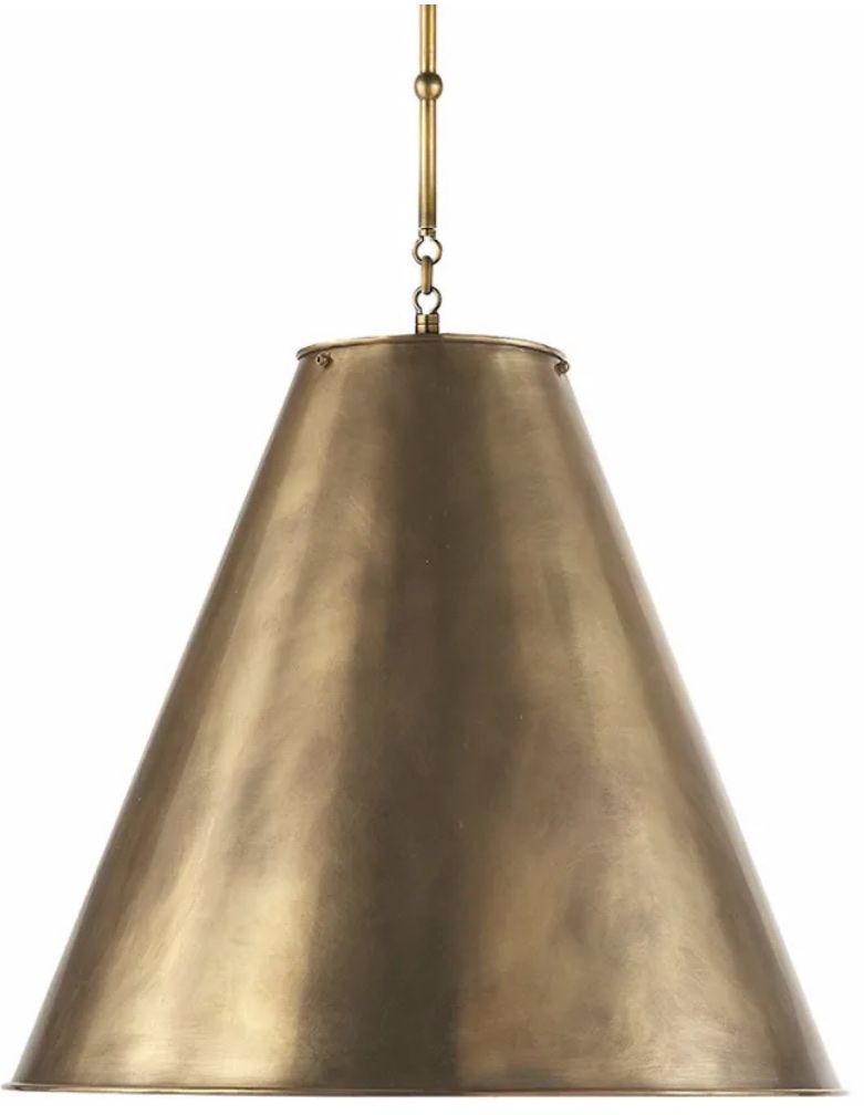 Set of 2 Visual Comfort Goodman Large Pendant Light | Thomas O’Brien | Hand Rubbed Antique Brass | New