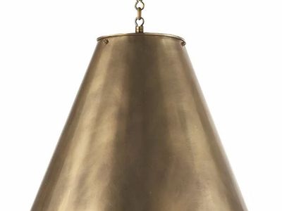 Set of 2 Visual Comfort Goodman Large Pendant Light | Thomas O’Brien | Hand Rubbed Antique Brass | New