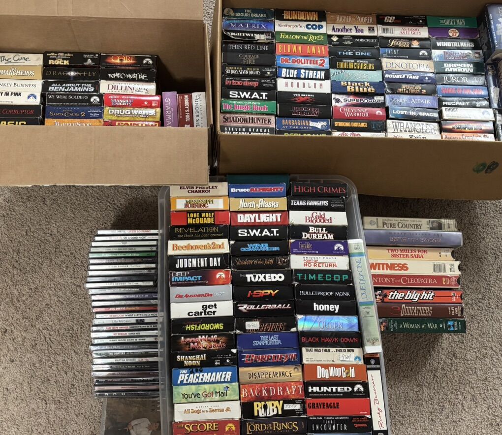 VHS CDs ONLY 0.25 Cents Movies Music