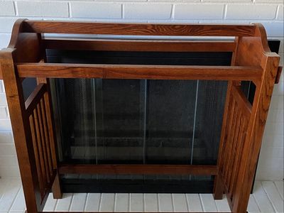 Wooden Mission Style Quilt Rack / Blanket Ladder - 3 Bars - Brown Wood