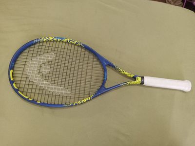 HEAD Spark Tour Tennis Racquet - Blue/Yellow with White Grip - New. Excellent Condition