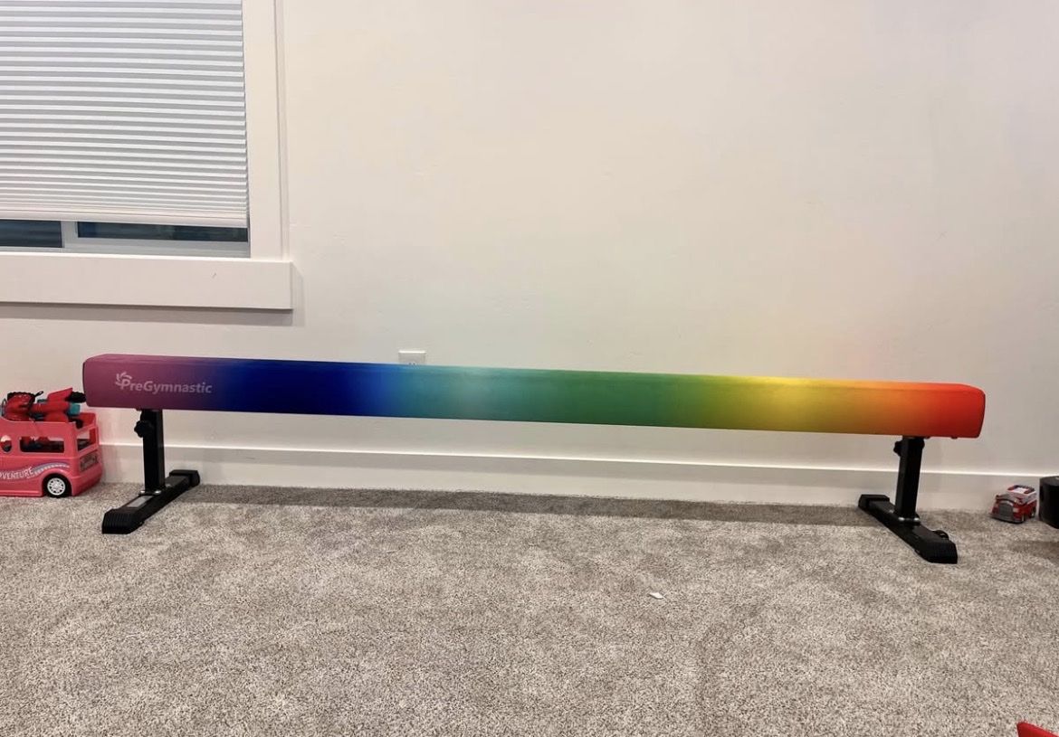 PreGymnastic 94-inch Adjustable Balance Beam - Rainbow Color, Used