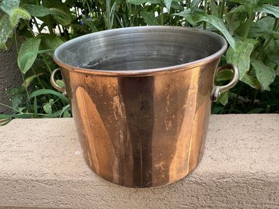 Vintage Waldow Brooklyn, NY Copper Cooking Pot with Brass Handle