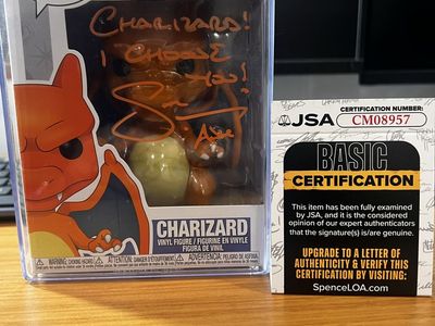 Autographed Funko Pop! By Sarah (Ash’s voice) Pokémon Charizard #843 JSA COA Authenticated