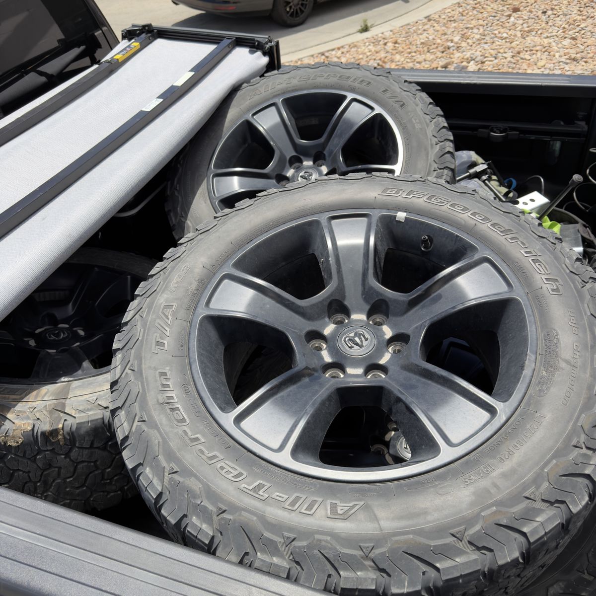 4 wheels and tires off a Ram 1500 