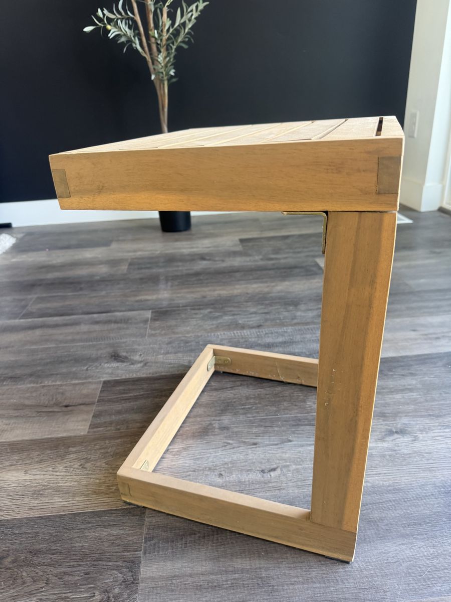 Wooden Patio Side Table - Outdoor C-Table Design