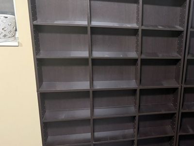 Black Bookshelf used for DVDs