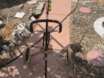 Vintage Golf Push Cart - 2 Wheel Collapsible Design for Easy Transport
