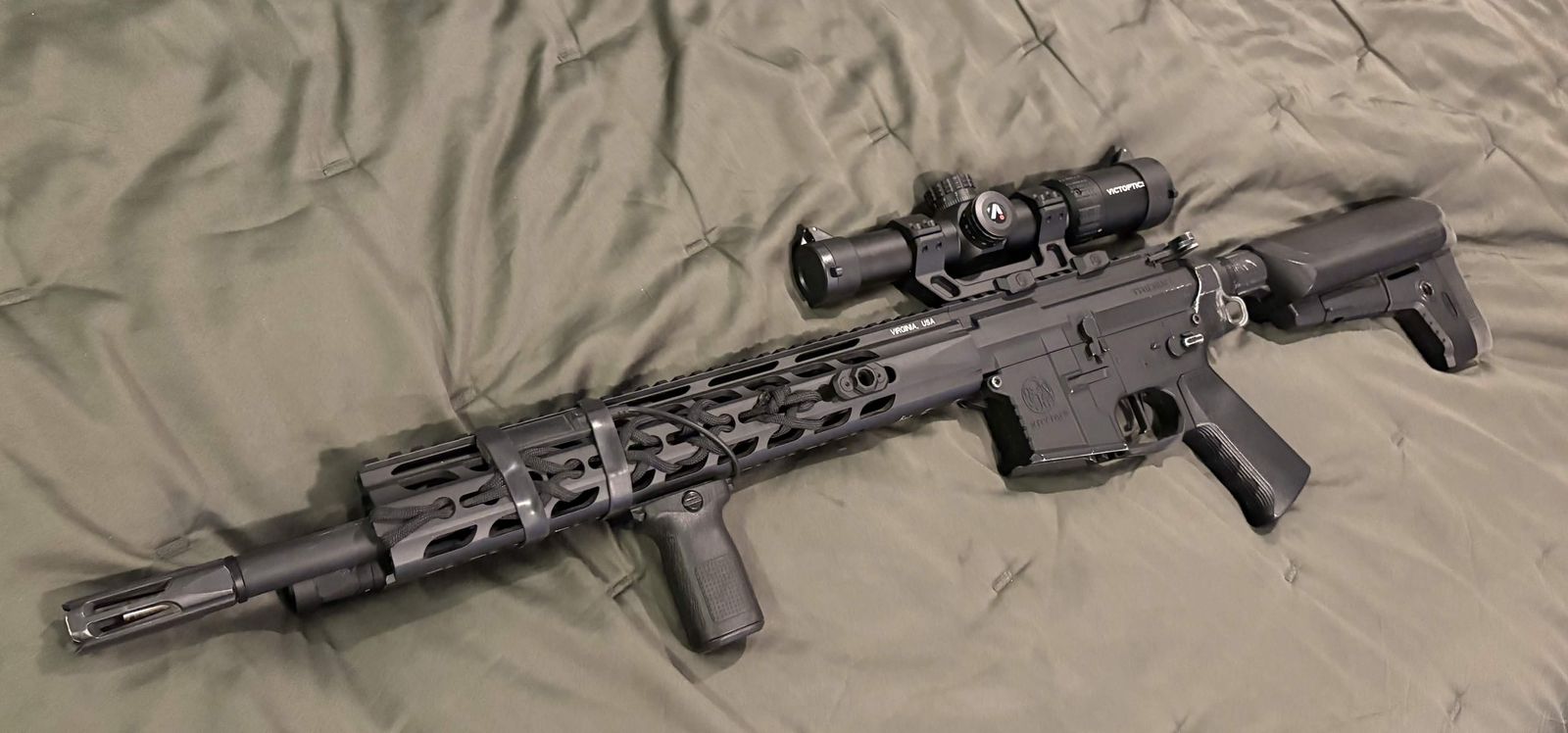 Modded Krytac MK2 SPR, with mags and attachments