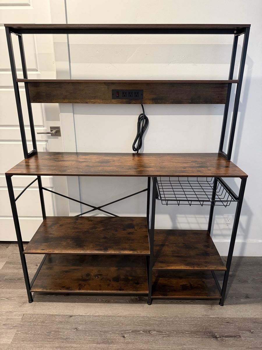 Brand New Large Bakers Rack with Power Outlets