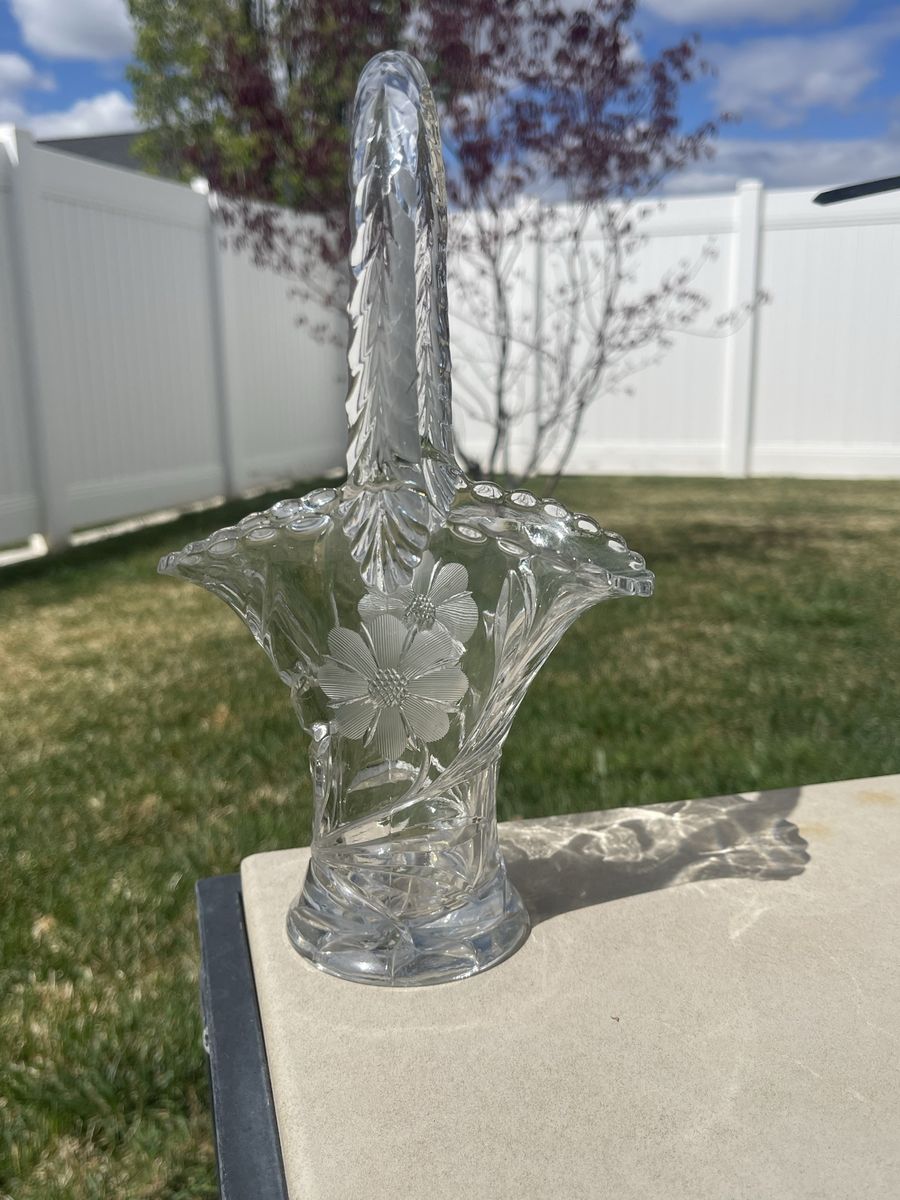 Vintage 1930s Duncan&Miller Crystal Glass Basket