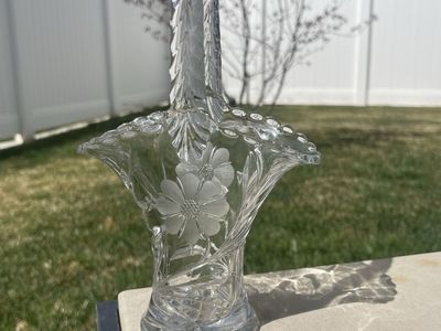Vintage 1930s Duncan&Miller Crystal Glass Basket