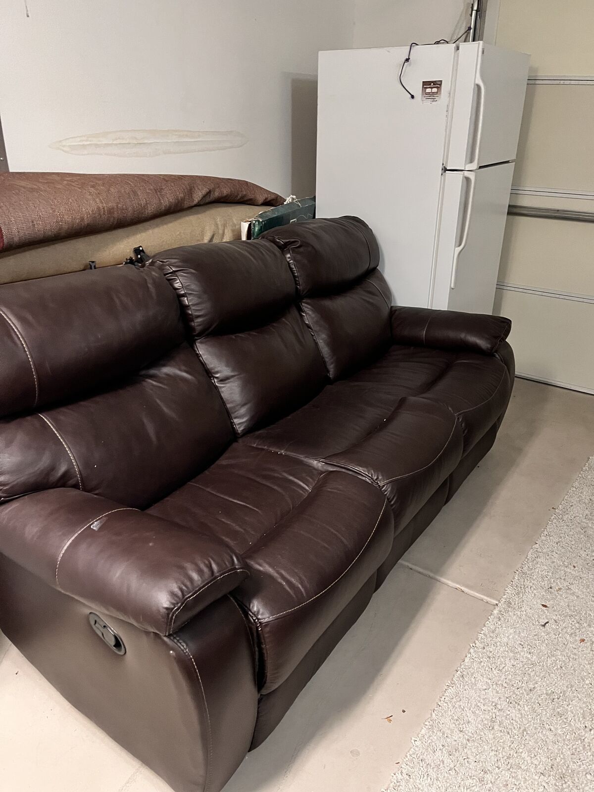 Leather reclining couch