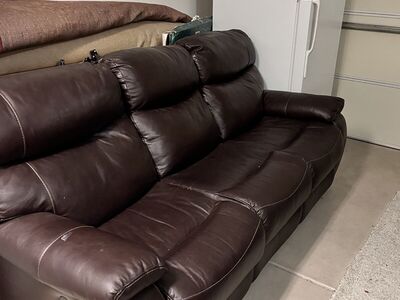 Leather reclining couch
