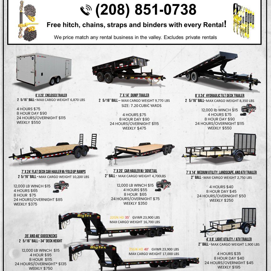 trailer rentals!