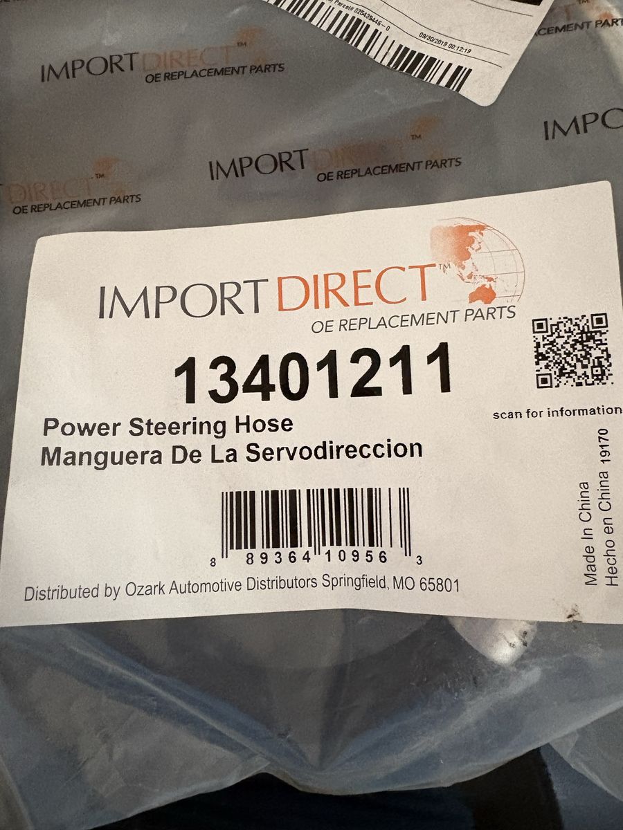 Import Direct OE Replacement Power Steering Hose Part #13401211 New