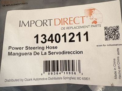 Import Direct OE Replacement Power Steering Hose Part #13401211 New