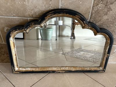 Unique Antique Mirror w/ Dark Chipping Paint