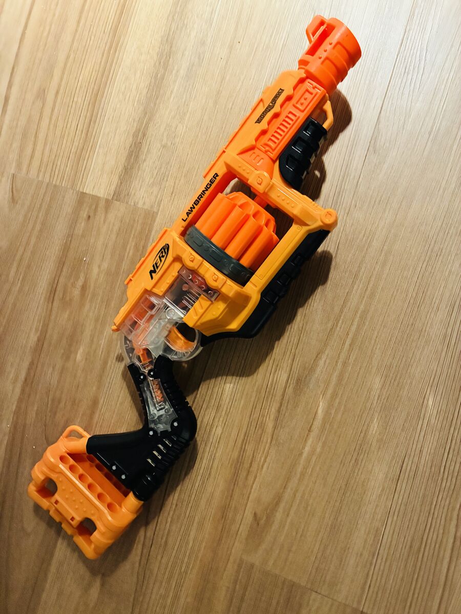 # 1 NERF lawbringer Machine Gun