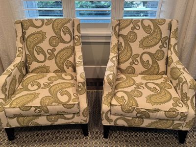 2 UPHOLSTERED ACCENT ARMCHAIRS