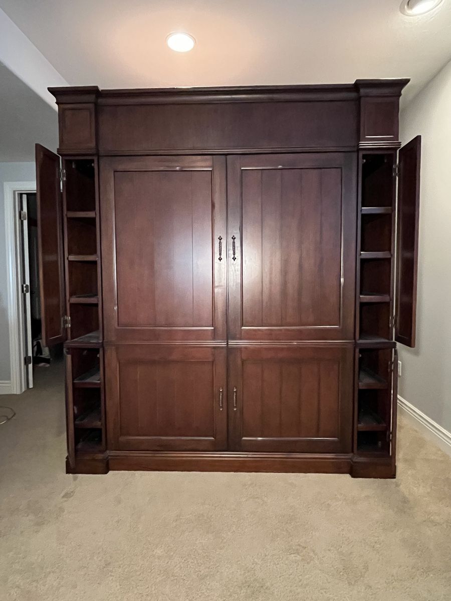 Free!! Large Hardwood Armoire & Entertainment Center Cabinet - 90" H x 77" W x 28.5”D