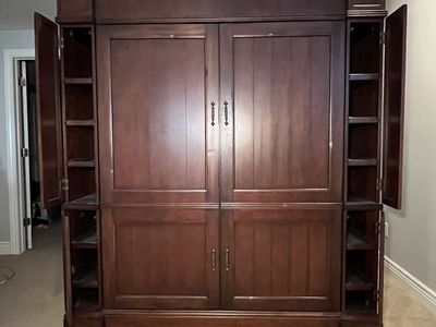 Free!! Large Hardwood Armoire & Entertainment Center Cabinet - 90" H x 77" W x 28.5”D